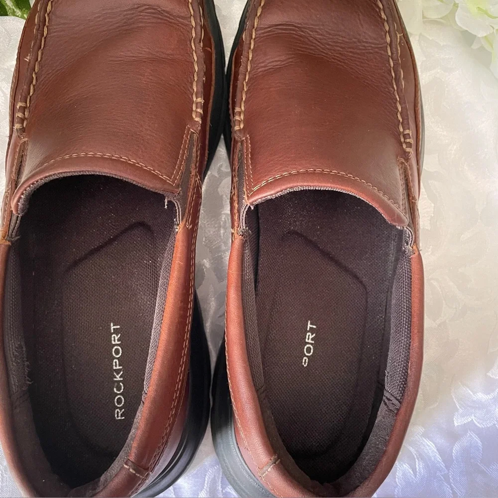 Rockport Men’s Leather Moccasins Size 9 Comfort Elegant Casual Trend